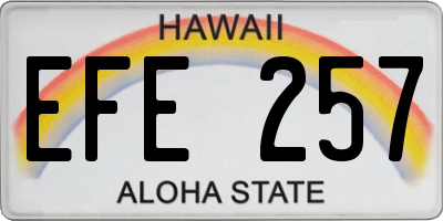 HI license plate EFE257