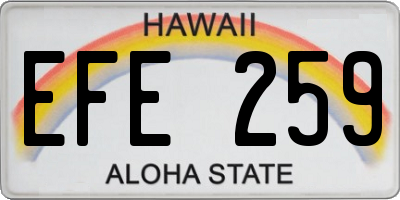 HI license plate EFE259