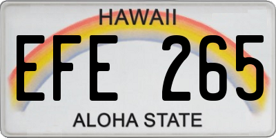 HI license plate EFE265