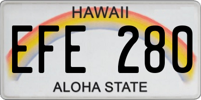 HI license plate EFE280