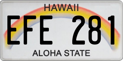 HI license plate EFE281