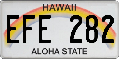 HI license plate EFE282