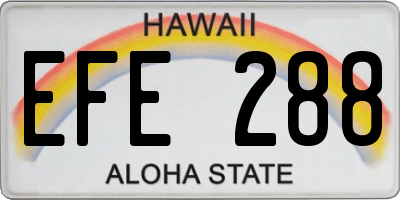HI license plate EFE288