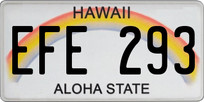 HI license plate EFE293