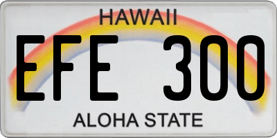 HI license plate EFE300