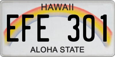 HI license plate EFE301
