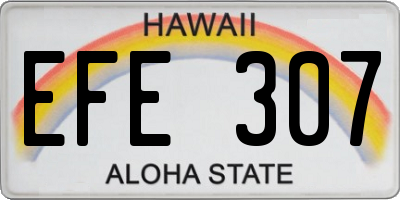 HI license plate EFE307