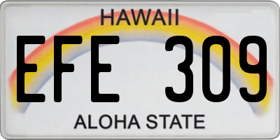 HI license plate EFE309
