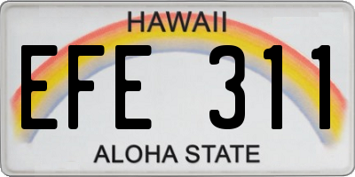 HI license plate EFE311