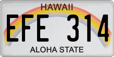 HI license plate EFE314