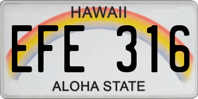 HI license plate EFE316