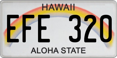 HI license plate EFE320