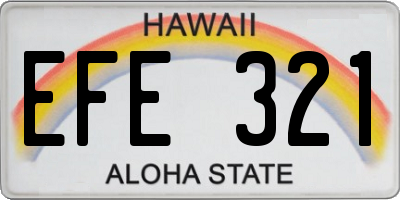 HI license plate EFE321