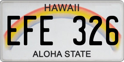 HI license plate EFE326