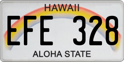 HI license plate EFE328