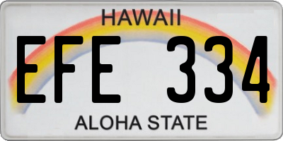 HI license plate EFE334