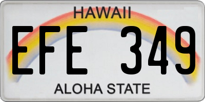 HI license plate EFE349
