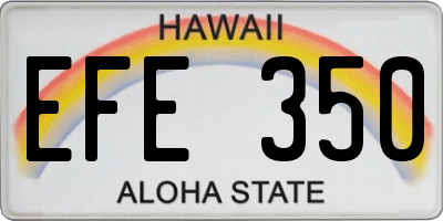 HI license plate EFE350