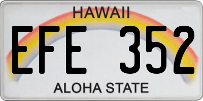 HI license plate EFE352