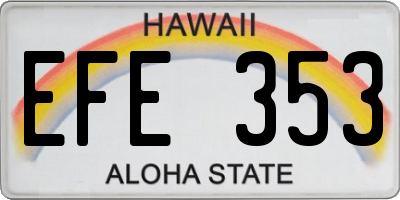 HI license plate EFE353