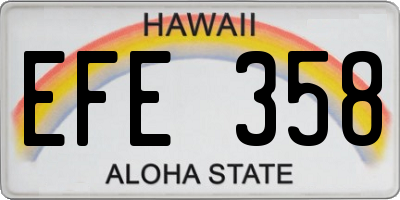 HI license plate EFE358