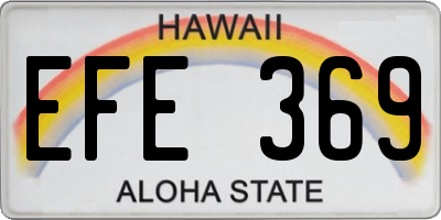 HI license plate EFE369