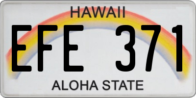 HI license plate EFE371