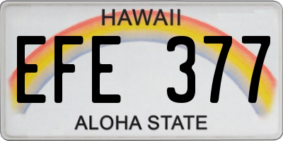 HI license plate EFE377