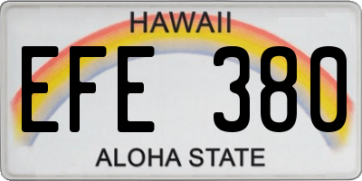 HI license plate EFE380
