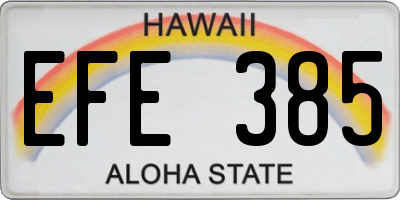 HI license plate EFE385