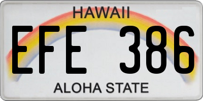 HI license plate EFE386