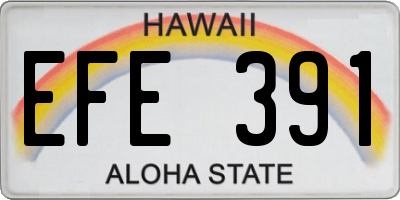 HI license plate EFE391