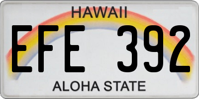 HI license plate EFE392