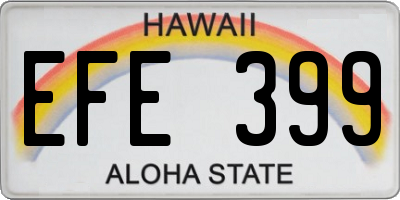 HI license plate EFE399