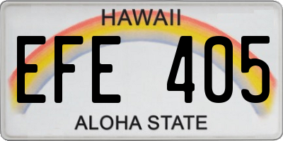 HI license plate EFE405