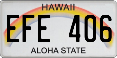 HI license plate EFE406