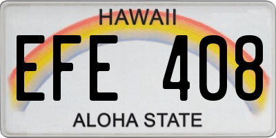 HI license plate EFE408