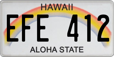 HI license plate EFE412