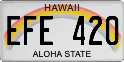 HI license plate EFE420