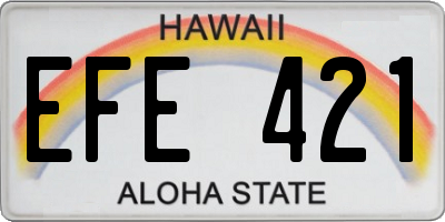HI license plate EFE421