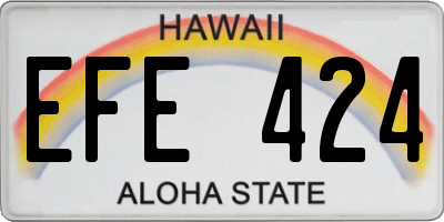 HI license plate EFE424