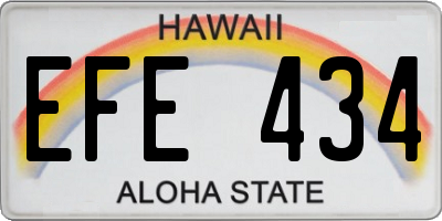 HI license plate EFE434