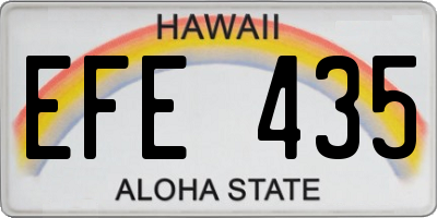 HI license plate EFE435