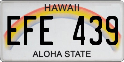 HI license plate EFE439