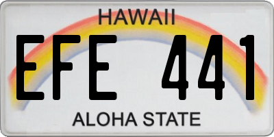 HI license plate EFE441