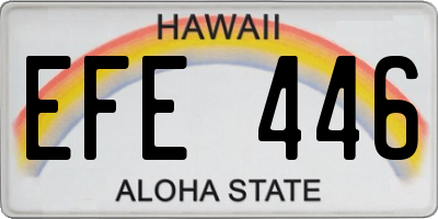 HI license plate EFE446