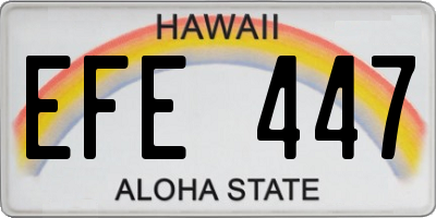 HI license plate EFE447