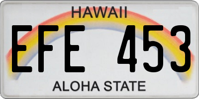 HI license plate EFE453