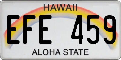 HI license plate EFE459