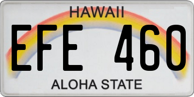 HI license plate EFE460